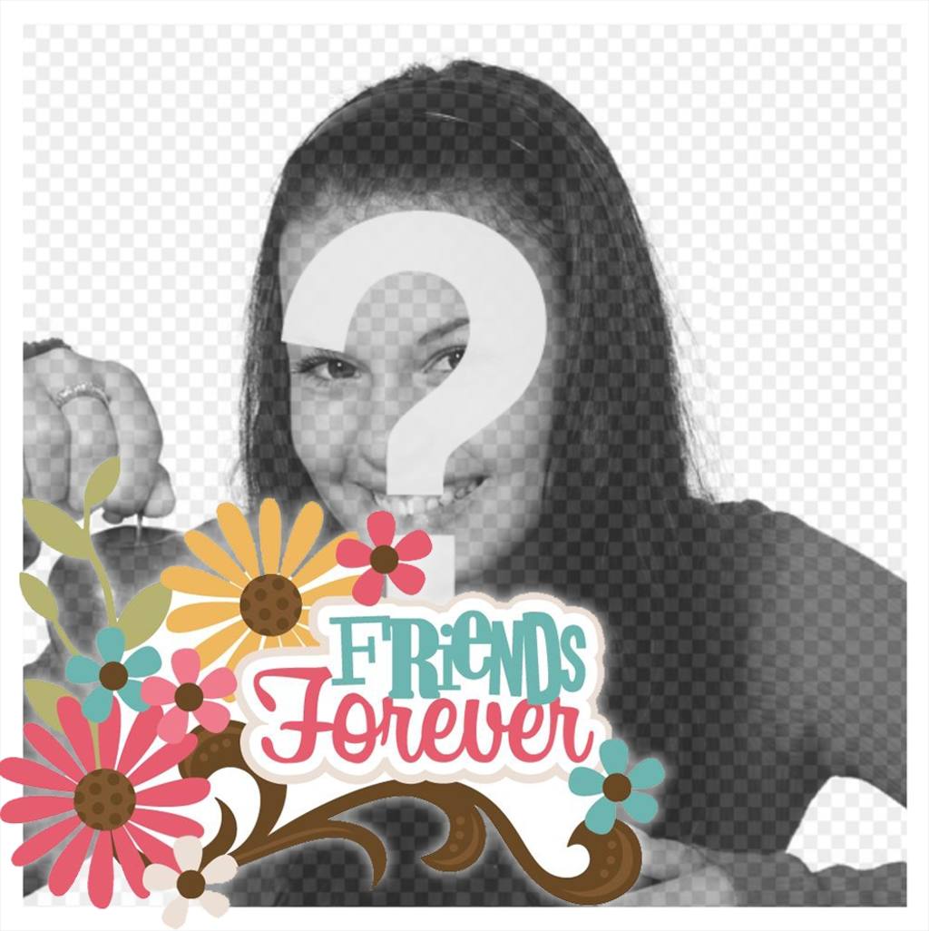 Online Rahmen für ein Foto auf und schmücken ihn mit dem Satz FRIENDS FOREVER ..