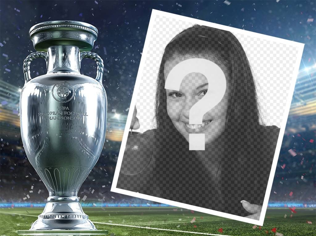 Laden Sie Ihr Foto zu diesem editierbaren Rahmen mit dem Cup von Euro ..