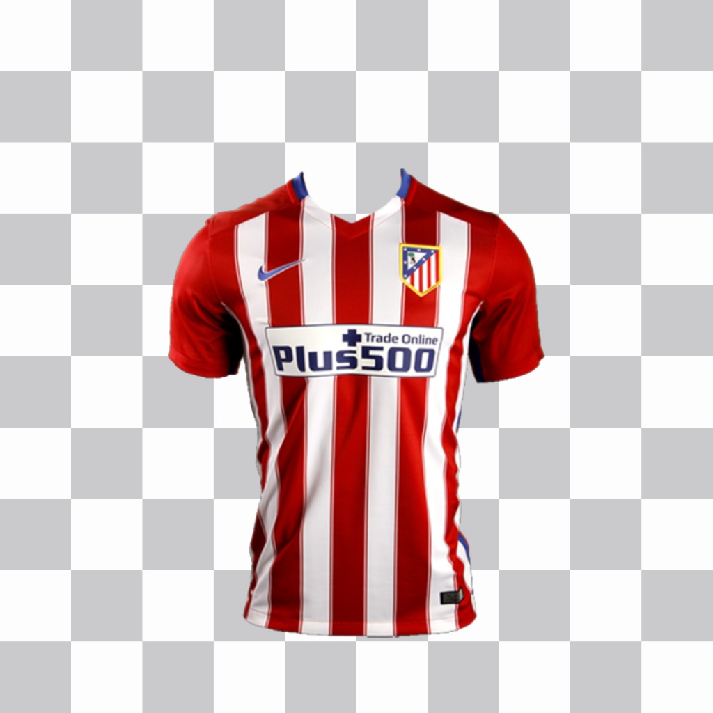 Fügen Sie das T-Shirt von Atletico Madrid auf Ihre Fotos als Aufkleber ..