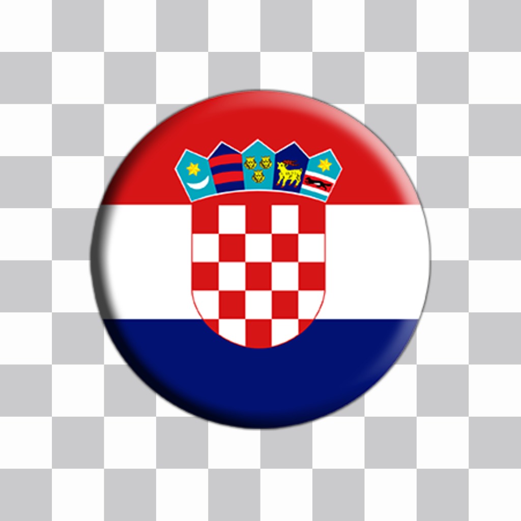 Knopf mit Flagge von Kroatien zu Ihren Fotos hinzufügen, wie ein Aufkleber ..