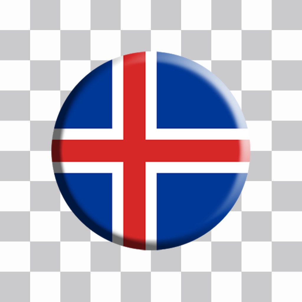 Island Flagge als Schaltfläche, um Ihre Fotos zu dekorieren Online-..