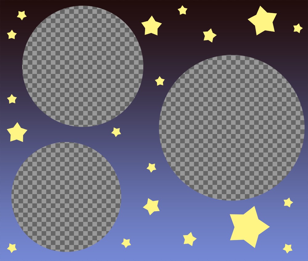 Collage besondere drei Fotos hochladen verziert mit Sternen ..