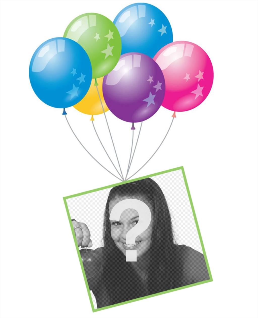 Foto-Effekt mit Luftballons und einem schwebenden Rahmen Ihr Foto ..