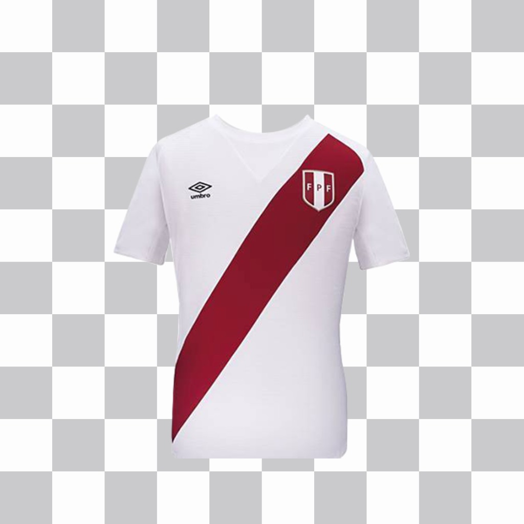 Holen Sie sich das offizielle Trikot der Fußballmannschaft von Peru mit dieser Montage ..