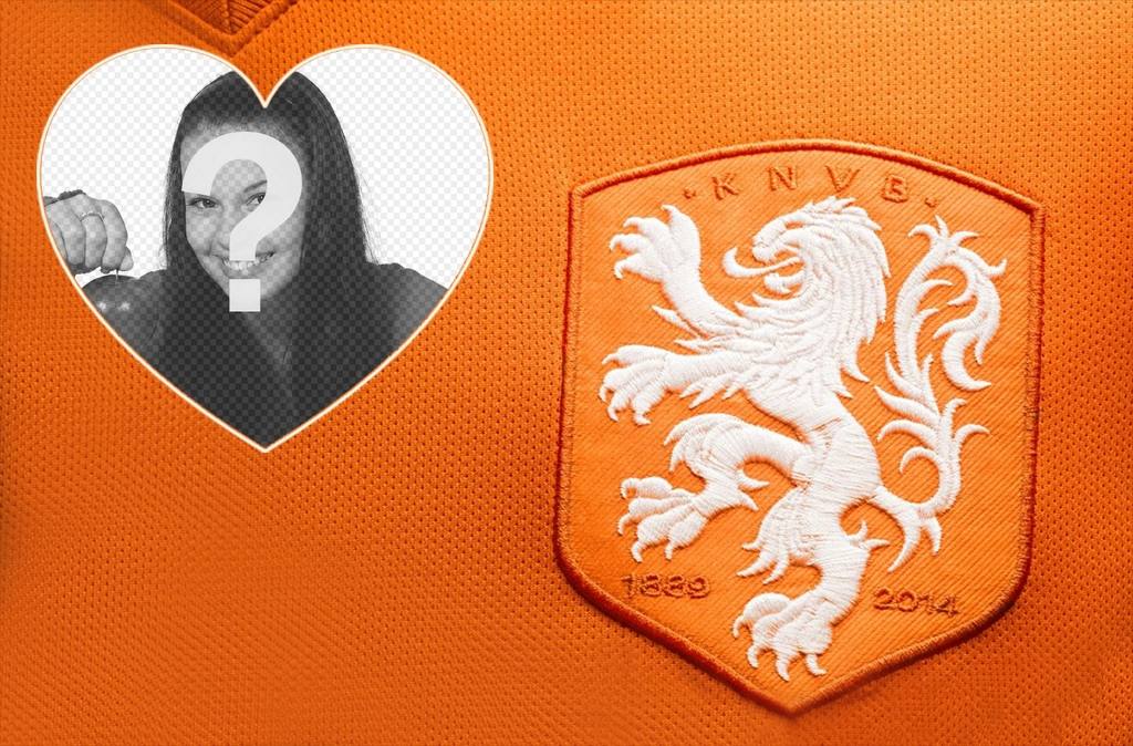 Hemd und Logo des Fußball-Team aus Holland mit mit Ihrem Foto ..