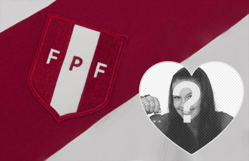 Online Montage Schild und Fußballhemd Peru für Ihr Foto ..