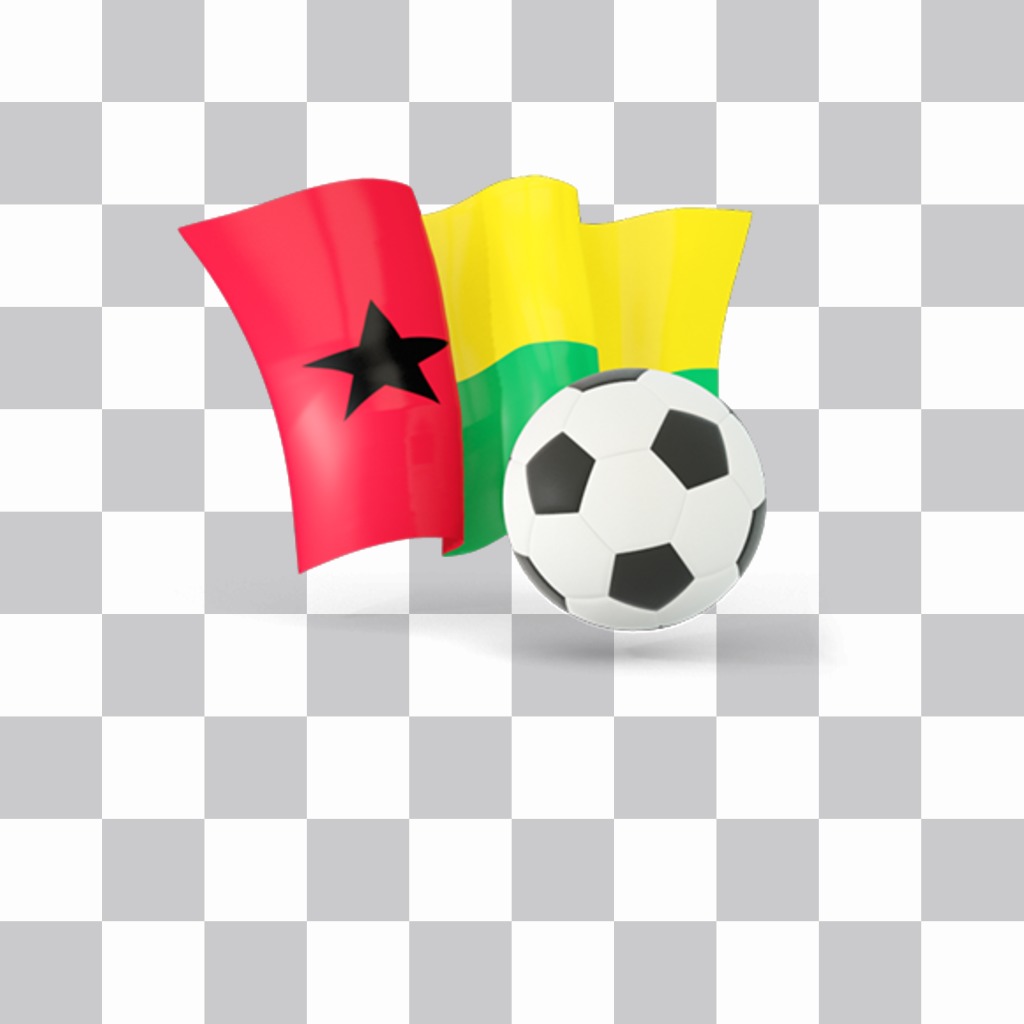 Dekorieren Sie Ihre Fotos mit diesem Aufkleber mit der Flagge von Guinea-Bissau und einem Fußball ..
