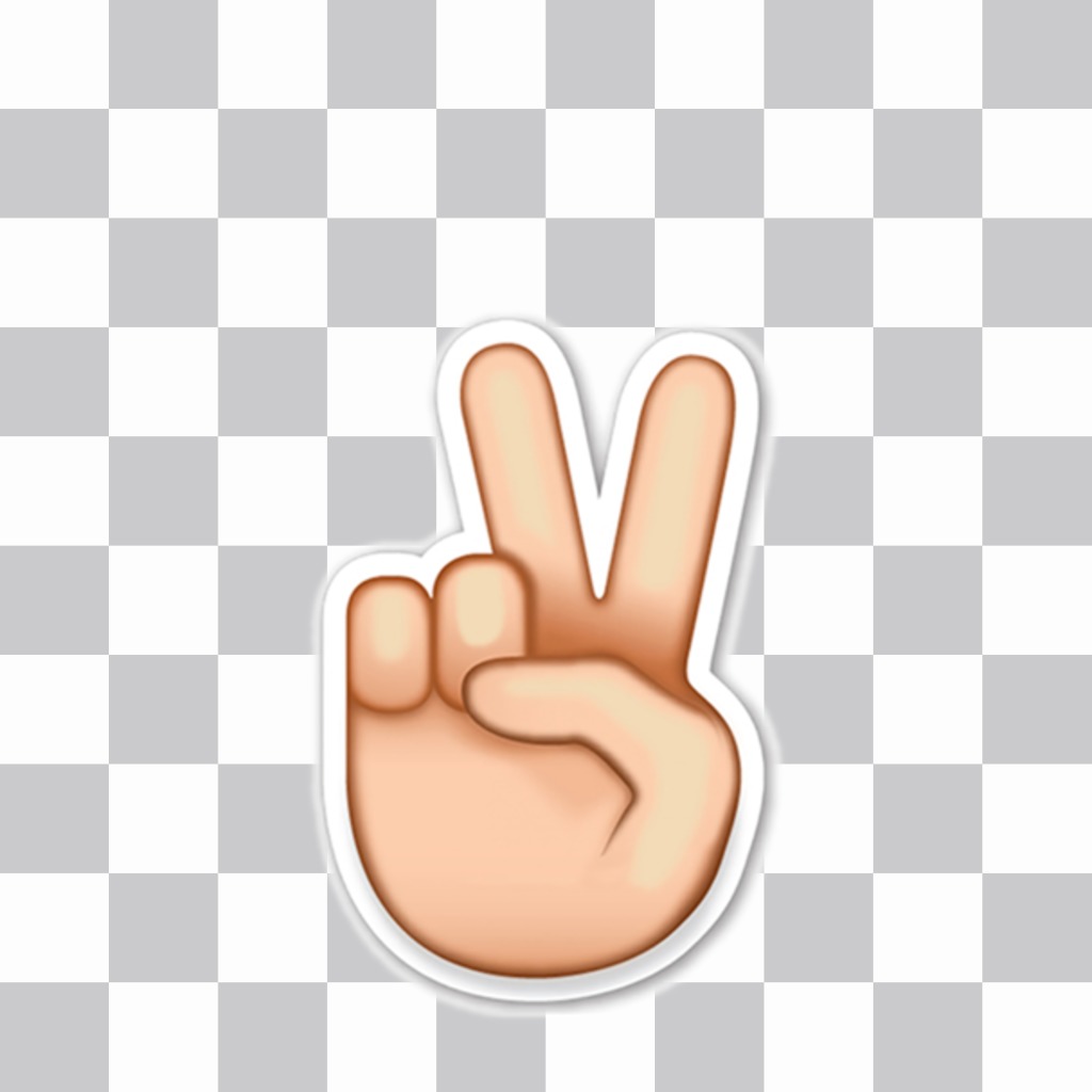 Emoji der Hand V-Form in Ihre Fotos einfügen als Aufkleber ..