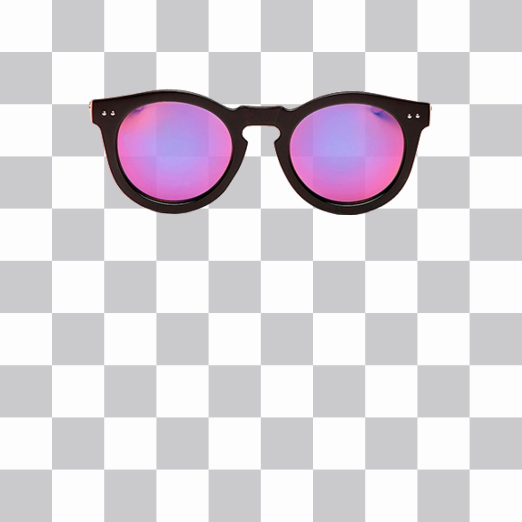 Exotische violette Sonnenbrille, die Sie in Ihre Fotos als Aufkleber ..