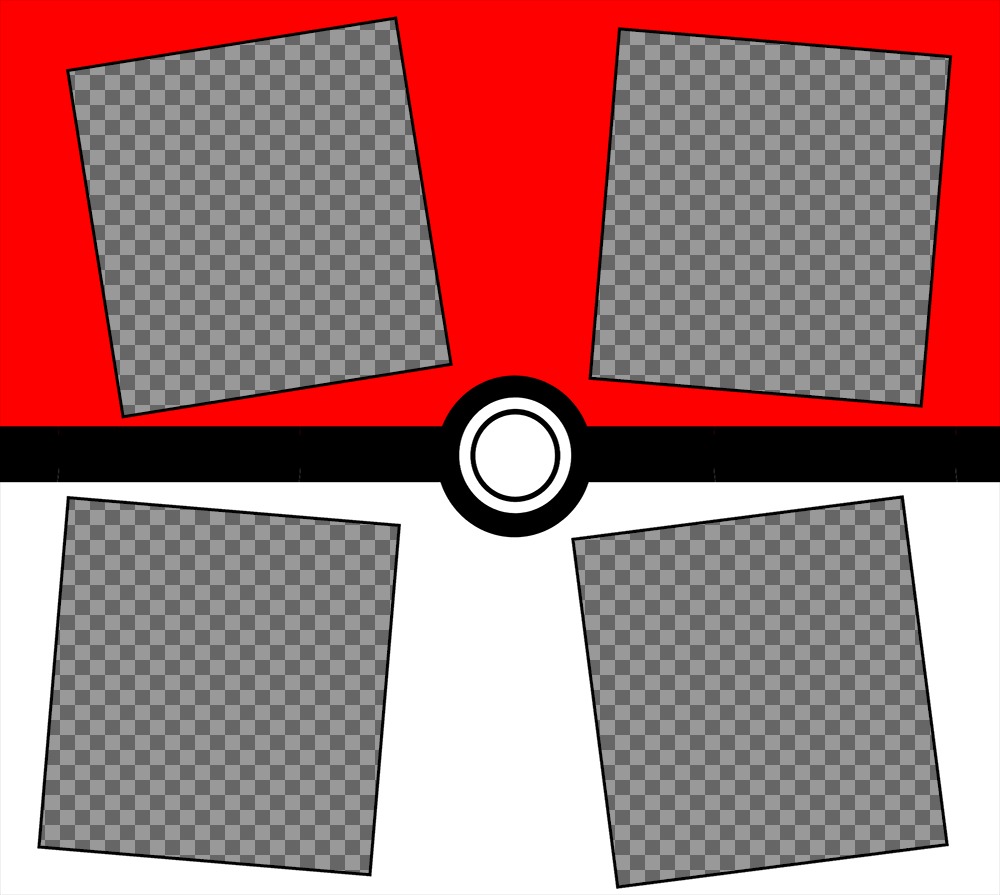 Collage von Pokeball Desing, wo Sie vier Fotos und freie ..