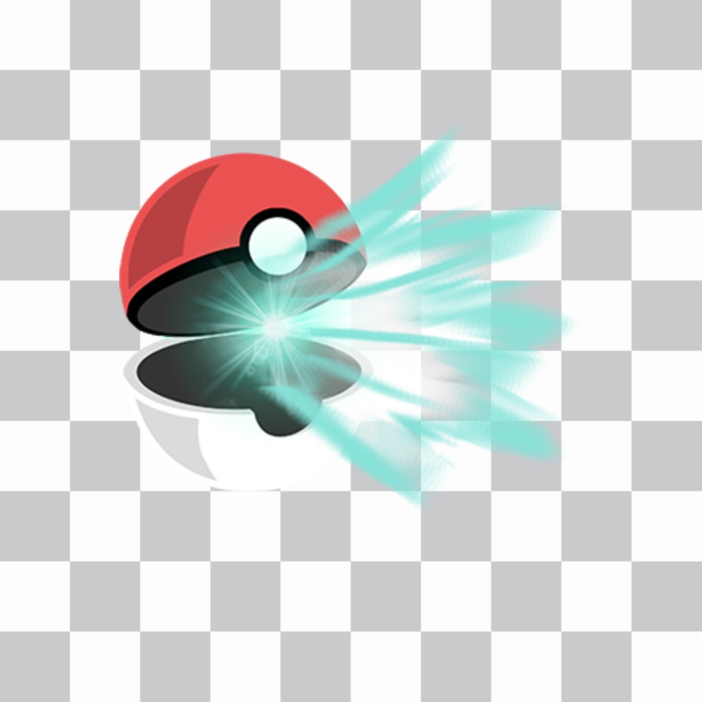 Aufkleber einer Pokeball Öffnung mit einem Lichtstrahl in Ihrem ..