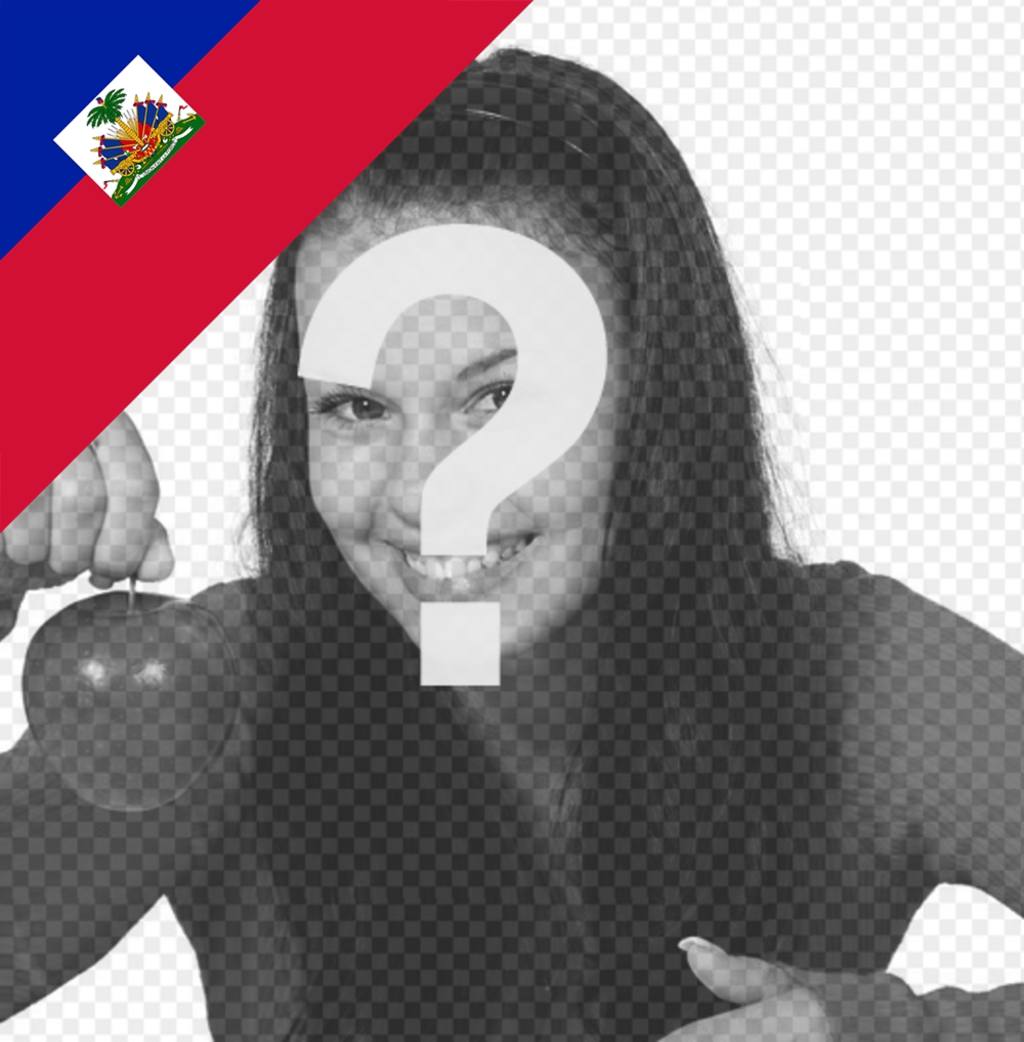 Setzen Sie in der Ecke des Fotos die Flagge von Haiti mit diesem Effekt Online mit diesem Editor Ihr Foto ..