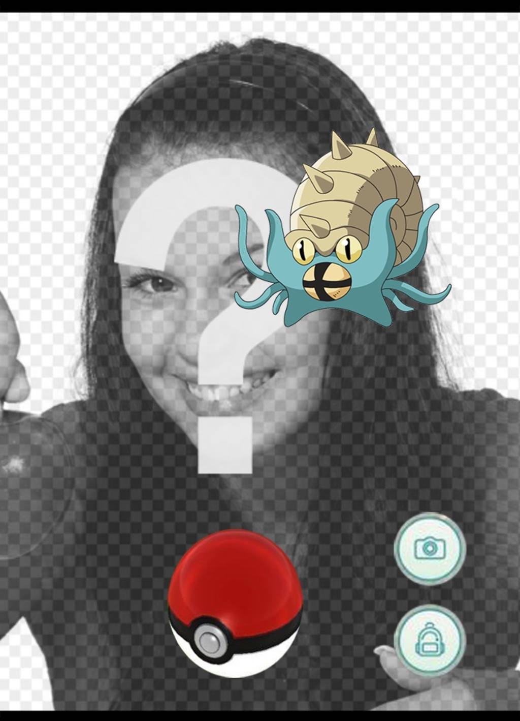 Jagd ein Omastar mit dieser Fotomontage von pokemon für Ihr Foto ..