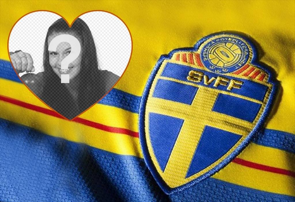 Montage Ihr Foto neben dem Fußballhemd von Schweden ..