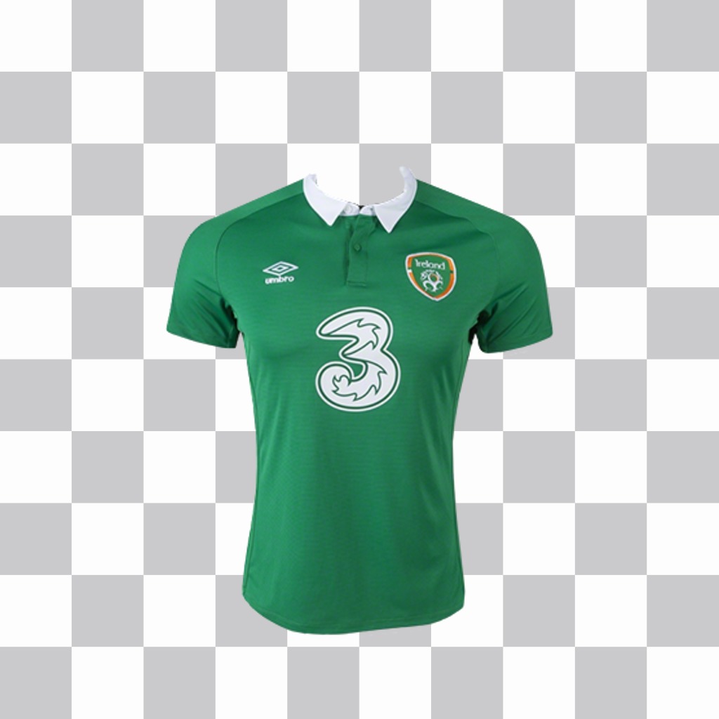 Fügen Sie den Fußball-Trikot von Irland in Ihre Fotos als Online-Aufkleber ..