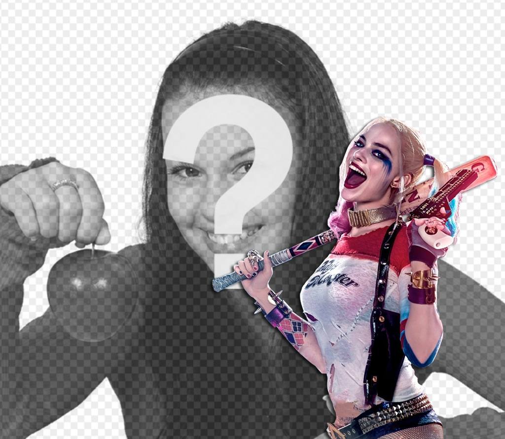 Fotomontage Ihr Bild neben dem Bösewicht Harley Quinn ..