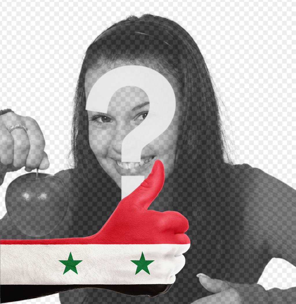 Hand mit Syrien-Flagge Ihr Foto hinzufügen Online-..