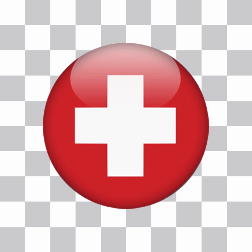 Flagge der Schweiz in einer runden Form zu fügen als Aufkleber auf den Fotos ..
