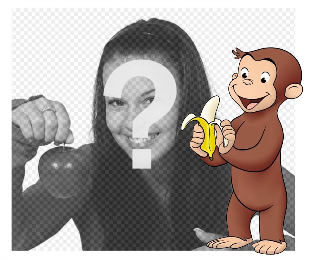 Bilderrahmen mit dem Charakter Curious George eine Banane ..