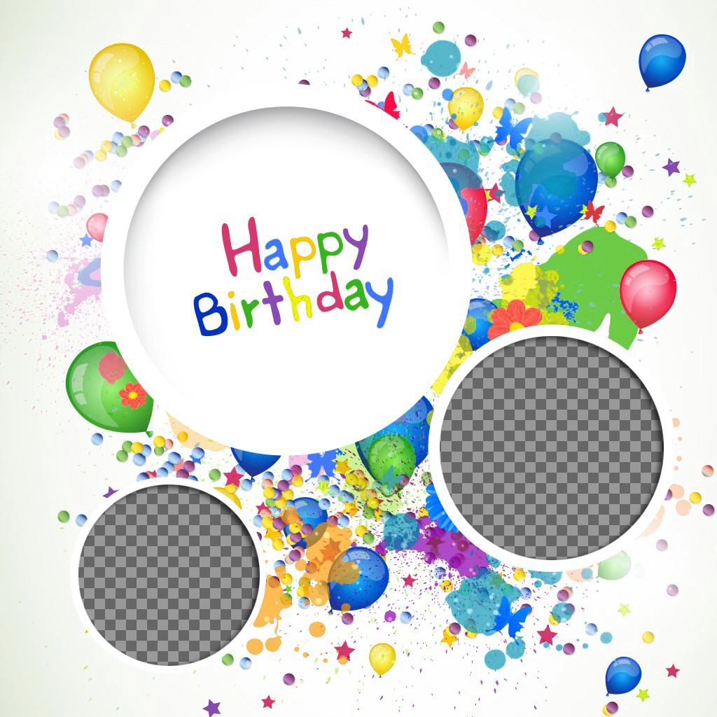 Bunte Collage Geburtstag Hochladen zwei Fotos ..