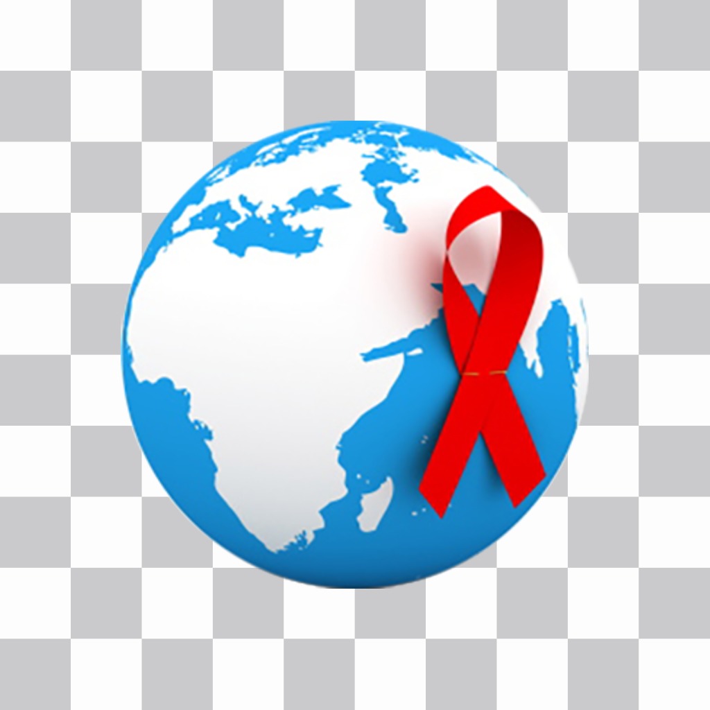 Aufkleber, um den Kampf gegen HIV / AIDS zu fördern, indem es auf den Fotos ..
