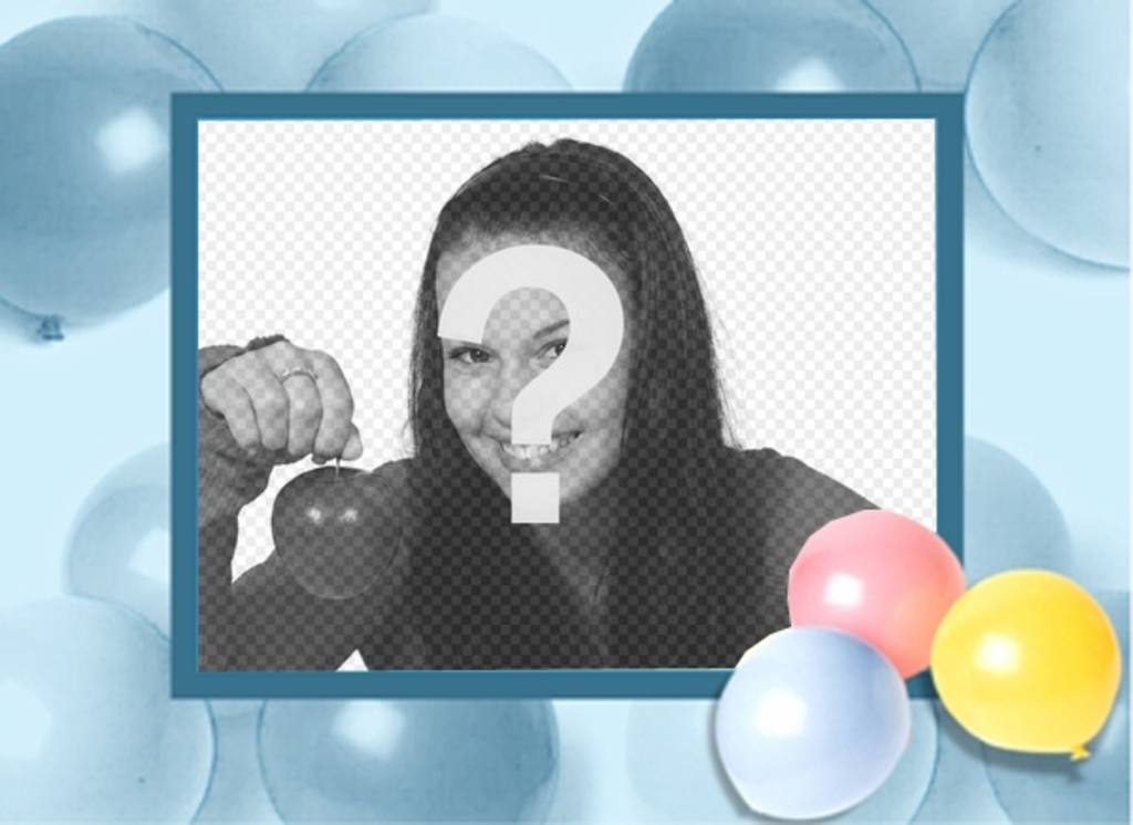Geburtstagskarte mit Luftballons, wo Sie Ihre Bild zu setzen und senden Sie es per E-Mail oder drucken..