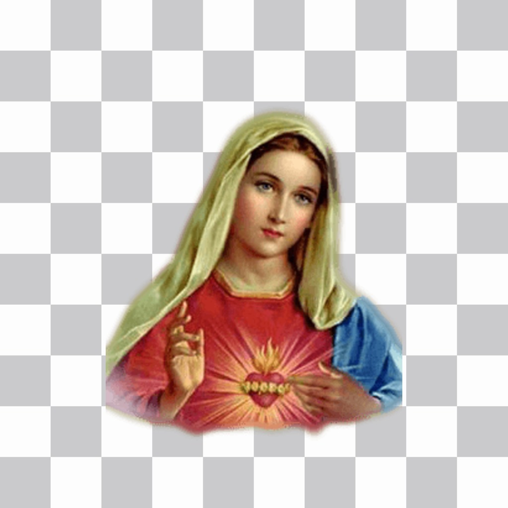 Online Aufkleber von der Jungfrau Maria in Ihrem Foto zu setzen ..