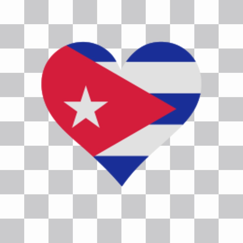 Kuba Flag Herzform auf Ihre Fotos