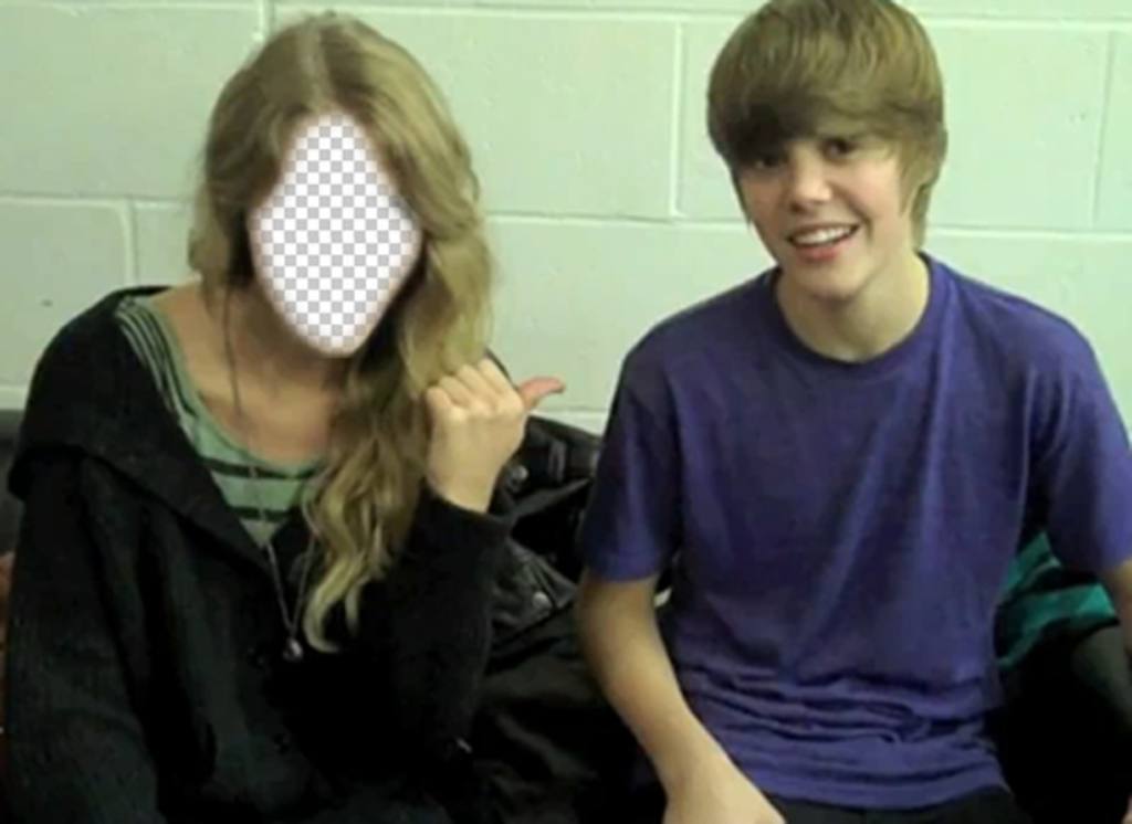 Fotomontage von Justin Bieber Junge mit dem blonden Mädchen Gesicht ..