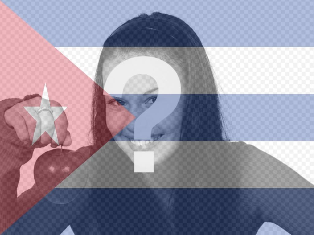 Collage, um die Flagge von Kuba entlang mit Ihrem Foto..