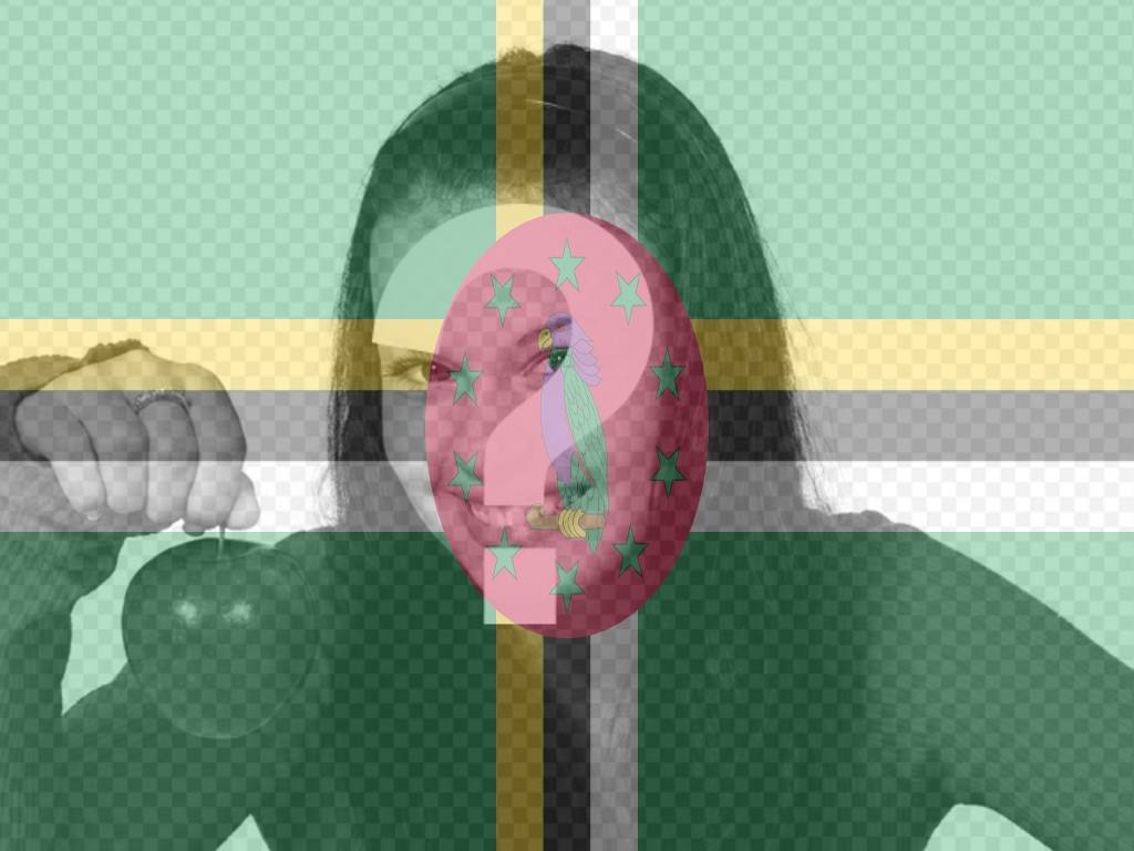 Montieren Sie Online-Fotos zu einer Collage der Flagge der Dominikanischen Republik zusammen mit Ihrem Foto zu..