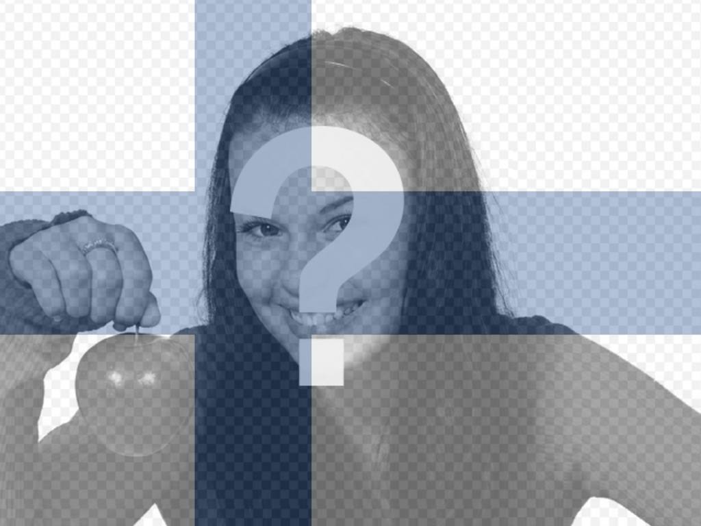 Erstellt eine Fotomontage mit der Flagge von Finnland  's Ihr..