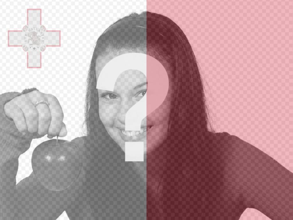 Fotocollage, die Flagge von Malta zusammen mit deinem Profilbild..