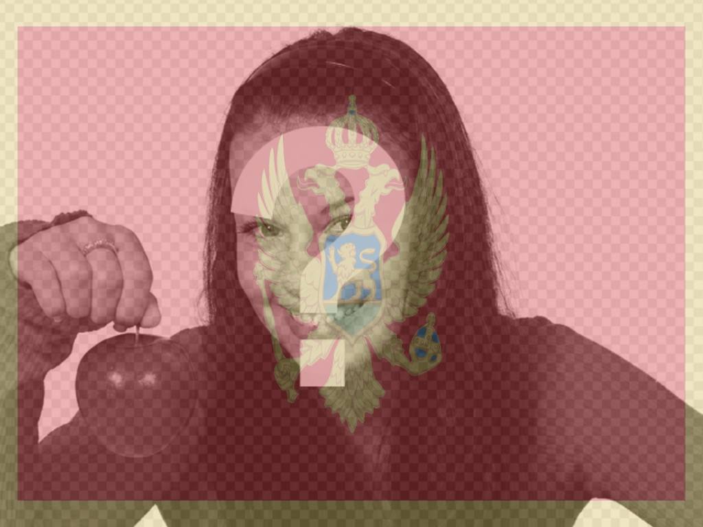 Setzen Sie die Flagge von Montenegro mit Ihrem Foto mit dieser Foto-Effekt..