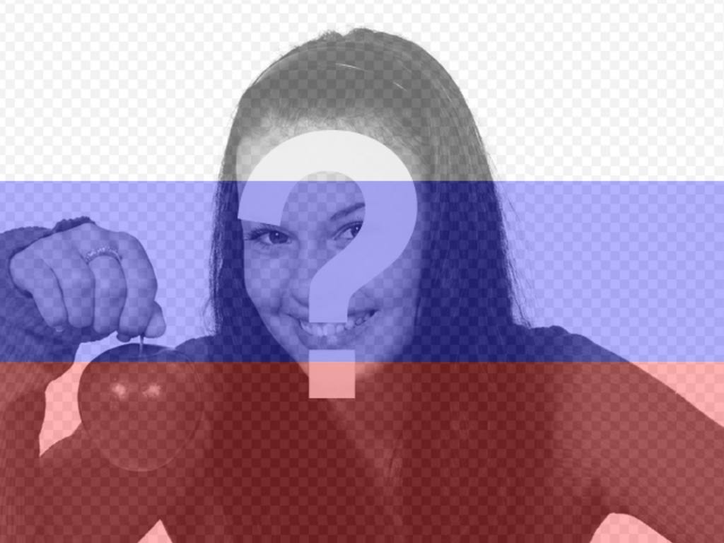 Erstellen Sie eine Fotomontage Online der russischen Flagge zusammen mit Ihrem..