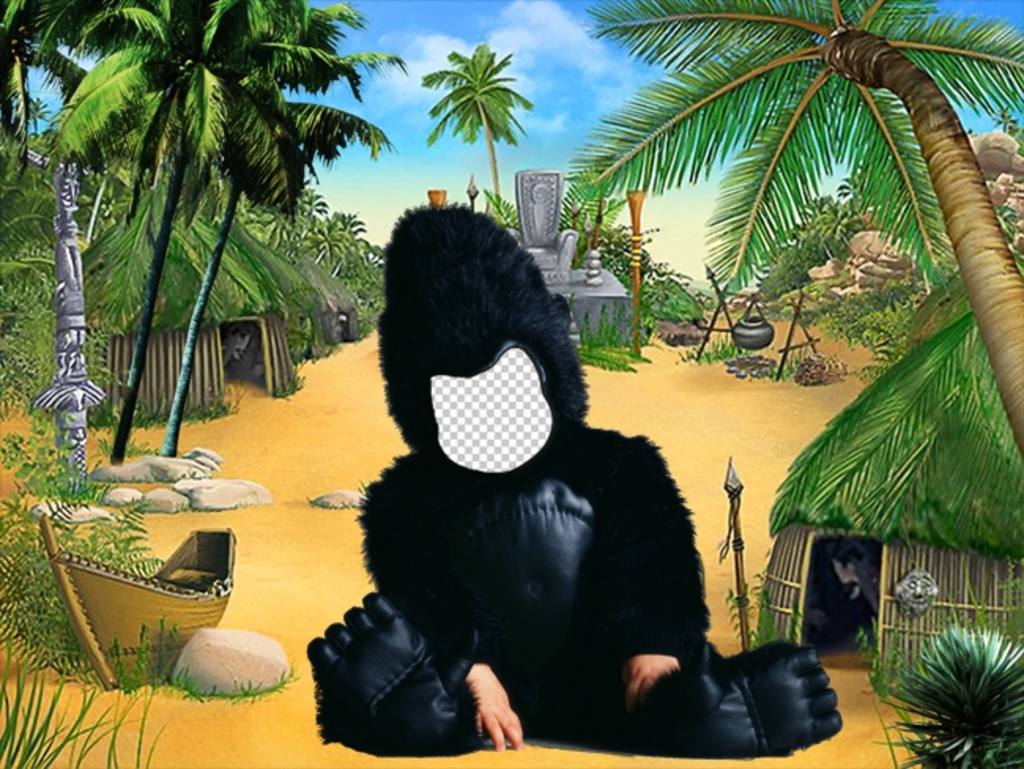 Lustige Montage eines Kindes von Gorilla ..