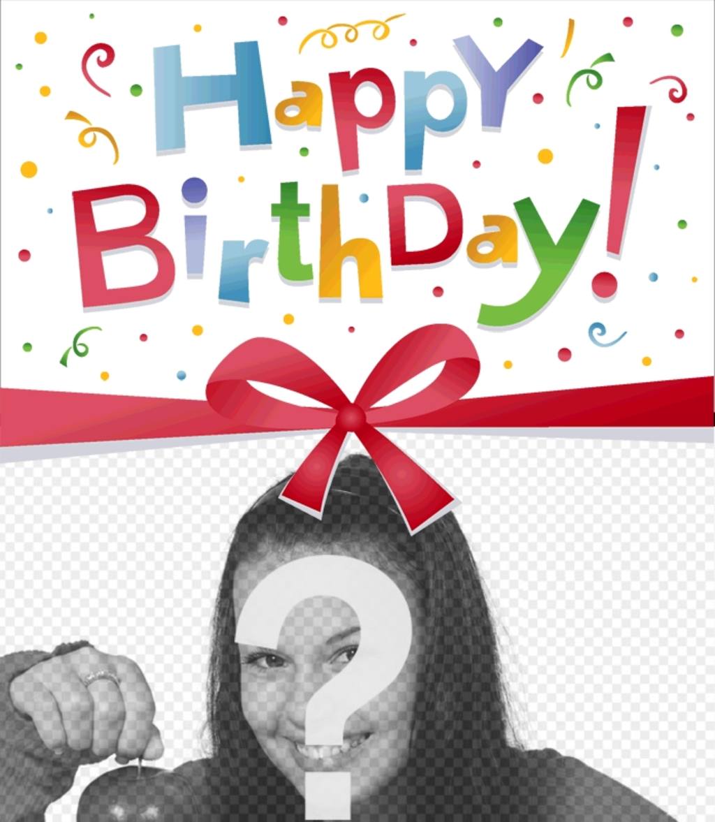 Frame-Fotos von einer Postkarte oder einer Grußkarte Geburtstag sehr bunt, können Sie mit einem Foto Ihrer Wahl..