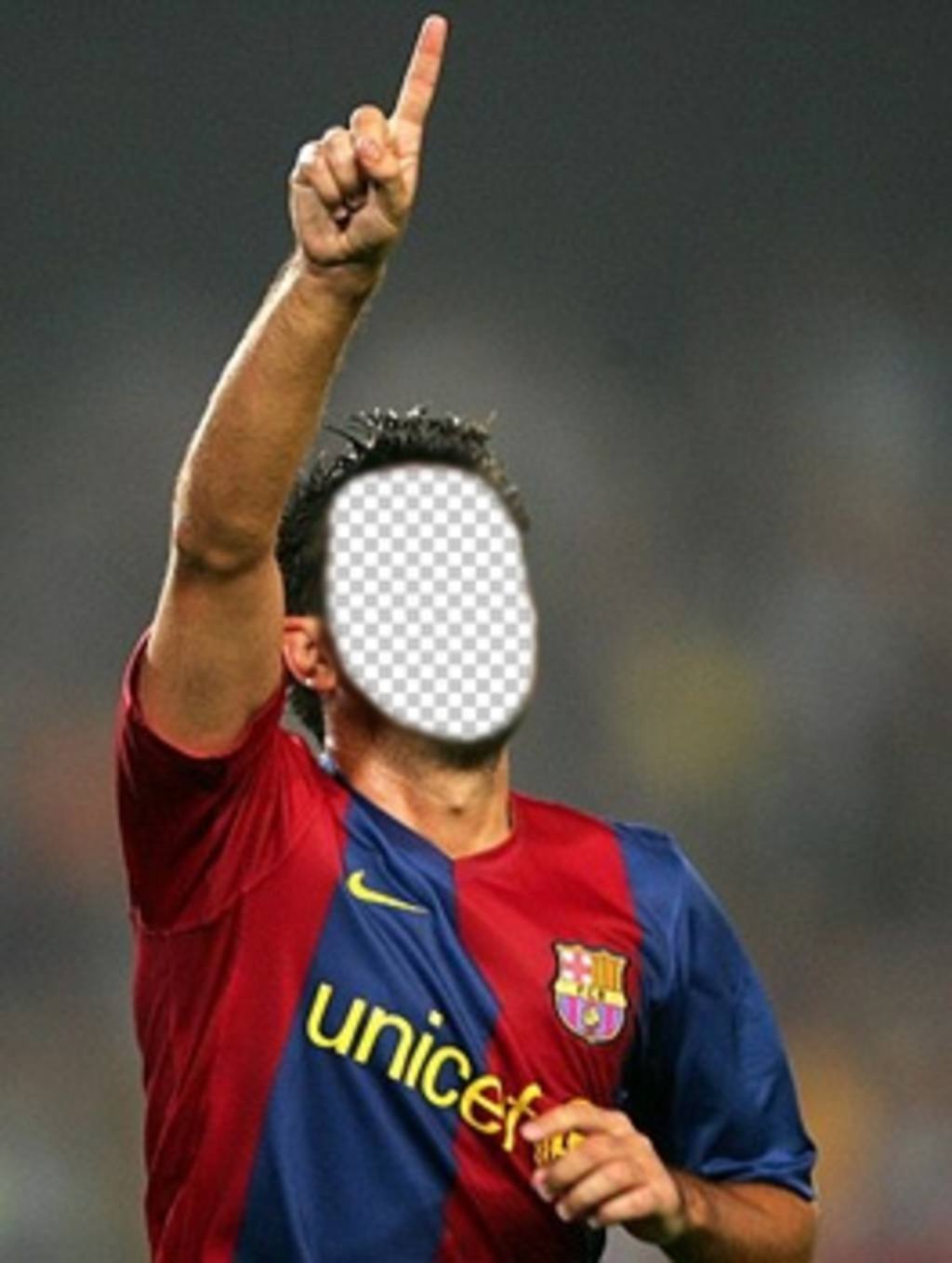 Fotomontage zu setzen, ein Gesicht zu dem Fußballer Xavi Barca ..